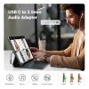 imageUGREEN USB C to 35mm Audio Adapter Type C to Headphone Aux Jack Dongle 24bit96kHz HiFi DAC Cable Cord Compatible with iPhone 17 16 Pro Max16 Plus iPad Galaxy S25 S24 Ultra Pixel 10 GreyBlack