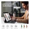 imageUGREEN USB C to 35mm Audio Adapter Type C to Headphone Aux Jack Dongle 24bit96kHz HiFi DAC Cable Cord Compatible with iPhone 17 16 Pro Max16 Plus iPad Galaxy S25 S24 Ultra Pixel 10 GreyRed