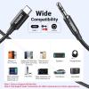imageUGREEN USB C to Aux Type C to 35mm Audio Adapter HiFi Stereo Cord Headphone Male Car Auxiliary Cable Compatible with iPhone 17 16 15 Pro Max Galaxy S25 S24 Ultra iPad Pixel 10 Grey 33FTBlack