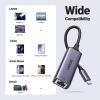 imageUGREEN USB C to Ethernet Adapter Plug and Play 1Gbps Ethernet Adapter Aluminum Case Thunderbolt 43 Compatible to RJ45 Network Dongle Compatible for MacBook ProAir iPhone 16 ProMax iPad XPSSpace Grey