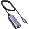 imageUGREEN USB C to Ethernet Adapter Plug and Play 1Gbps Ethernet Adapter Aluminum Case Thunderbolt 43 Compatible to RJ45 Network Dongle Compatible for MacBook ProAir iPhone 16 ProMax iPad XPSSpace Grey