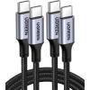 imageUGREEN USB C to USB C Cable 100W 2Pack USB C Charger Cable for iPhone 1717 Air17 Pro17 Pro Max16 MacBook Pro iPad Pro Dell XPS Samsung Galaxy S25S24S22 Ultra Switch Pixel 33FT BlackBlack