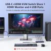 imageUGREEN USBCHDMI KVM Switch 1 Monitor 2 Computers with 4 USB 30 Ports 4K60Hz Aluminum for 1 Laptop ampamp 1 Desktop Share One Monitor Keyboard Mouse Printer with 1 HDMI Cable2 TypeC Cables