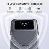 imageUGREEN Uno 10000mAh Magnetic Portable Charger Qi 75W Wireless Power Bank PD 20W USB C Battery Pack with Foldable Stand and TFT Display MagSafe Compatible iPhone 1716 15141312 Series BlackBlack