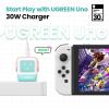 imageUGREEN Uno 30W USB C Charger Block Compact Nexode Robot GaN Fast Charger for iPhone 17161514 Galaxy S25S24S23S22 Pixel 109876 MacBook Air iPad Pro BlackPink Blue