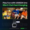 imageUGREEN Uno 65W USB C Charging Block Nexode 3Port GaN Charger Compact Fast USB C Power Adapter for MacBook ProAir XPS 13 Note 2010 iPhone 1716 Galaxy S25S24 Steam Deck ROG AllyBlackBlack