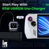 imageUGREEN Uno 65W USB C Charging Block Nexode 3Port GaN Charger Compact Fast USB C Power Adapter for MacBook ProAir XPS 13 Note 2010 iPhone 1716 Galaxy S25S24 Steam Deck ROG AllyBlackBlack