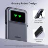 imageUGREEN Uno Magnetic Power Bank Wireless Portable Charger 20W Fast Charging Battery Pack with Foldable Stand and TFT Display 5000mAh for iPhone 1717 Air17 Pro17 Pro Max16151413 Series Black