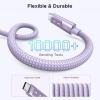 imageUGREEN Uno USB C to USB C Cable 100W Fast Charging Cable Type C Charging Cord with LED Display for iPhone 1717 Plus17 Pro17 Pro Max16 MacBook ProAir iPad ProAir Galaxy S25 Ultra 66FT BlackPurple