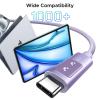 imageUGREEN Uno USB C to USB C Cable 100W Fast Charging Cable Type C Charging Cord with LED Display for iPhone 1717 Plus17 Pro17 Pro Max16 MacBook ProAir iPad ProAir Galaxy S25 Ultra 66FT BlackPurple