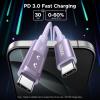 imageUGREEN Uno USB C to USB C Cable 100W Fast Charging Cable Type C Charging Cord with LED Display for iPhone 1717 Plus17 Pro17 Pro Max16 MacBook ProAir iPad ProAir Galaxy S25 Ultra 66FT BlackPurple