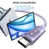 imageUGREEN Uno USB C to USB C Cable 100W Fast Charging Cable Type C Charging Cord with LED Display for iPhone 1717 Plus17 Pro17 Pro Max16 MacBook ProAir iPad ProAir Galaxy S25 Ultra 66FT BlackPurple