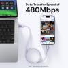 imageUGREEN Uno USB C to USB C Cable 100W Fast Charging Cable Type C Charging Cord with LED Display for iPhone 1717 Plus17 Pro17 Pro Max16 MacBook ProAir iPad ProAir Galaxy S25 Ultra 66FT BlackPurple