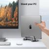 imageUGREEN Vertical Laptop Stand Holder for Desk Compatible with MacBook Pro MacBook Air Stand Vertical Aluminum Adjustable for Up to 173 Inch Gaming Laptop GraySilver Gray