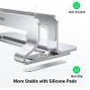 imageUGREEN Vertical Laptop Stand Holder for Desk Compatible with MacBook Pro MacBook Air Stand Vertical Aluminum Adjustable for Up to 173 Inch Gaming Laptop GraySilver