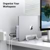 imageUGREEN Vertical Laptop Stand Holder for Desk Compatible with MacBook Pro MacBook Air Stand Vertical Aluminum Adjustable for Up to 173 Inch Gaming Laptop GraySilver