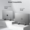 imageUGREEN Vertical Laptop Stand Holder for Desk Compatible with MacBook Pro MacBook Air Stand Vertical Aluminum Adjustable for Up to 173 Inch Gaming Laptop GraySilver Gray