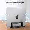 imageUGREEN Vertical Laptop Stand Holder for Desk Compatible with MacBook Pro MacBook Air Stand Vertical Aluminum Adjustable for Up to 173 Inch Gaming Laptop GrayBlack