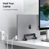 imageUGREEN Vertical Laptop Stand Holder for Desk Compatible with MacBook Pro MacBook Air Stand Vertical Aluminum Adjustable for Up to 173 Inch Gaming Laptop GrayBlack