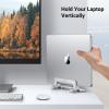 imageUGREEN Vertical Laptop Stand Holder for Desk Compatible with MacBook Pro MacBook Air Stand Vertical Aluminum Adjustable for Up to 173 Inch Gaming Laptop GraySilver