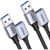 imageUGREEN 2 Pack USB Extension Cable 3 FT 3 FT Nylon Braided Extender Compatible With Webcam Camera Phone Hub Mouse Keyboard Printer Hard Drive Headset10 FT