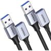 imageUGREEN 2 Pack USB Extension Cable 3 FT 3 FT Nylon Braided Extender Compatible With Webcam Camera Phone Hub Mouse Keyboard Printer Hard Drive Headset15 FT