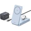 imageUGREEN 25W 3in1 Foldable Magflow Wireless Charger Qi2 Magsafe Travel Charger for iPhone 171615141312 AirPods and Apple Watch UltraCompact PocketSize Charging Pad