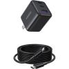 imageUGREEN 30W Charger for iPhone 17 Fast Charging 3 Port GaN Charger Block with 66ft USBC Cable for iPhone 17Air161514 Samsung Galaxy S25S24S23 Pixel 10987 iPad and More Matt Black1 Pack Matt Black
