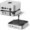 imageUGREEN Dock ampamp Stand for Mac mini M4 M4 Pro with NVMe SSD Enclosure 3 USB A 10Gbps USB C Data Port SD Card Reader Silver