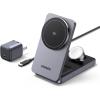 imageUGREEN MagFlow Qi2 3in1 Charger Station for iPhone 16 Foldable Wireless Charger Stand Compatible with iPhone 1615141312 Series AirPods 32Pro Smartwatch Included 30W Adapter