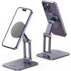 imageUGREEN Magnetic Phone Stand Compatible with MagSafe Holder for Desk Ergonomic Design Adjustable Aluminum Cell Phone Stand Compatible for iPhone 17 Air 16 15 14 13 12 Pro Max and MagSafe Case GreyGrey
