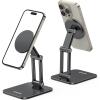 imageUGREEN Magnetic Phone Stand Compatible with MagSafe Holder for Desk Ergonomic Design Adjustable Aluminum Cell Phone Stand Compatible for iPhone 17 Air 16 15 14 13 12 Pro Max and MagSafe Case GreyBlack
