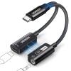 imageUGREEN Magnetic USB C to 35mm Audio Adapter and Charger 2 in 1 HiRes 32bit384kHz Aux to USB C with PD 60W Fast Charging Dongle Cable for iPhone 17 Pro Max Switch 2 Galaxy S25Ultra iPad Pro