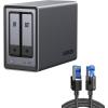 imageUGREEN NASync DXP2800 2Bay Desktop NASDiskless Bundle with UGREEN Cat 8 Ethernet Cable 6FT High Speed Braided 40Gbps 2000Mhz Network Cord