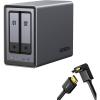 imageUGREEN NASync DXP2800 2Bay Desktop NASNetwork Attached Storage Diskless Bundle with HDMI Cable Right Angle 4K 90 Degree HDMI Cord 33FT