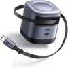 imageUGREEN Nexode Retractable 45W GaN Charger for iPhone 17 3Port USB C Fast Charger with 226ft Cable for iPhone 1716151413 Series Samsung Galaxy S2524 Ultra Pixel iPad Space Grey