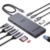 imageUGREEN Revodok Pro 12 in 1 Triple 4K Docking Station with 2 HDMI DP 2x10G USB C 2USBA20 100W PD SDTF 1000Mbps Ethernet 35MM Audio USBC Hub Multiple Adapter for MacBook DELL HP and More