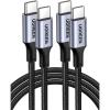 imageUGREEN USB C to USB C Cable 100W 2Pack USB C Charger Cable for iPhone 1717 Air17 Pro17 Pro Max16 MacBook Pro iPad Pro Dell XPS Samsung Galaxy S25S24S22 Ultra Switch Pixel 33FT BlackBlack