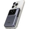 imageUGREEN Uno 10000mAh Magnetic Portable Charger Qi 75W Wireless Power Bank PD 20W USB C Battery Pack with Foldable Stand and TFT Display MagSafe Compatible iPhone 1716 15141312 Series BlackBlack