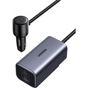 imageUGREEN 150W USB C Car Charger PD 31 140W Car Charger Adapter Fast Charging 4Port Cigarette Lighter USB Multi Port Charger Compatible with iPhone 171615 Galaxy S24S23 iPad Tablet Laptop