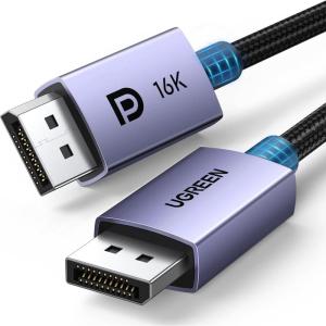 imageUGREEN 16K DisplayPort Cable 21 VESA Certified DP20 40Gbps Support 8K240Hz 4K240Hz HDR HDCP DSC 12a Braided Display Port Cable Cord Compatible FreeSync GSync Video Card Monitor 66FT10FT