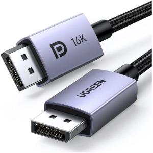 imageUGREEN 16K DisplayPort Cable 21 VESA Certified DP20 40Gbps Support 8K240Hz 4K240Hz HDR HDCP DSC 12a Braided Display Port Cable Cord Compatible FreeSync GSync Video Card Monitor 66FT33FT