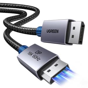 imageUGREEN 16K60Hz 80Gbps DisplayPort Cable 21 DP Cord 8K240Hz 4K480Hz Display Port Cable 66FT HDR HDCP23 DSC12a FreeSync GSync Alu Braid Compatible Monitor Graphics RTX 5090 4090 PC HDTV10FT
