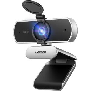 imageUGREEN 2K Webcam for PC Ultra HD 1080P Computer Webcam with Microphone PC Camera with Privacy Cover USB Web Camera for Streaming Conference Video Calling Zoom Skype Teams FaceTime GreySilver Grey