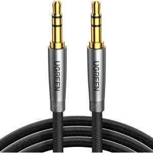 imageUGREEN 35mm Audio Cable Nylon Braided Aux Cord Male to Male Stereo HiFi Sound for Headphones Car Home Stereos Speakers Tablets Compatible with iPhone iPad iPod Echo More 3FT3FT