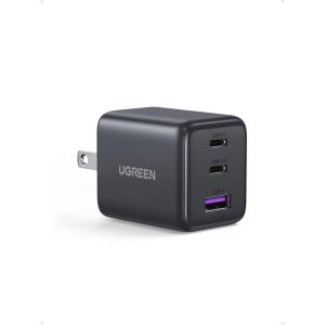 imageUGREEN 3Port 30W USB C Charger GaN II Compact iPhone Charger Fast Charging Type C Power Adapter for iPhone 171615 Series Samsung Galaxy S252423 iPad Matt Black