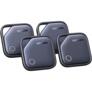 imageUGREEN 4Pack FineTrack Smart Finder Compatible with Apple Find My iOS Only 2Year Replaceable Battery Bluetooth Tracker Tags Item Finder Smart Tag for Key Luggage Passport