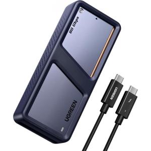 imageUGREEN 80Gbps M2 NVMe SSD Enclosure with Cooling Fan Compatible with Thunderbolt 543USB 4 MKeyMampampB Key 8TB NVMe 2280 SSD Works with Mac M4 Pro