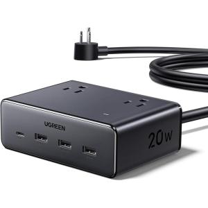 imageUGREEN Cruise Approved Power Strip Non Surge Protector with GaN Tech 8 Outlet Cruise Ship Travel Essentials with 5FT Extension Cord for Carnival Princess Norwegian and More TUV Listed