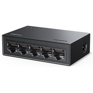 imageUGREEN Ethernet Switch 5 Port Gigabit Ethernet Splitter Plug ampamp Play Wall Mount ampamp Desktop Network Switch Hub Unmanaged Compact with LED Fanless Quiet for Internet Cable Laptop Router NAS35492US